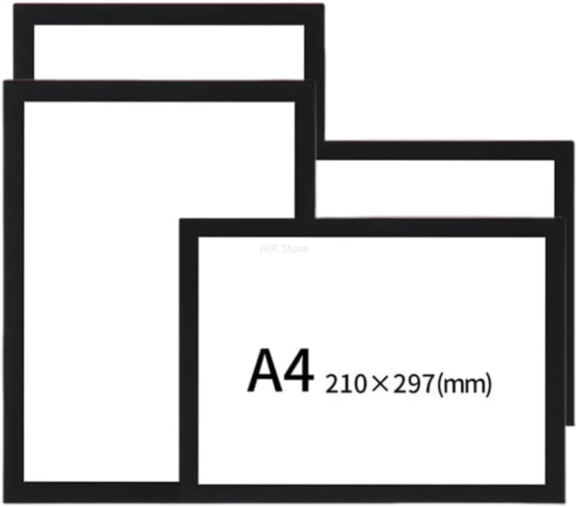 3pcs Magnetic Picture Frame Self Adhesive Removable Wall Photo Note Holder Black White Matte Home Office Decoration