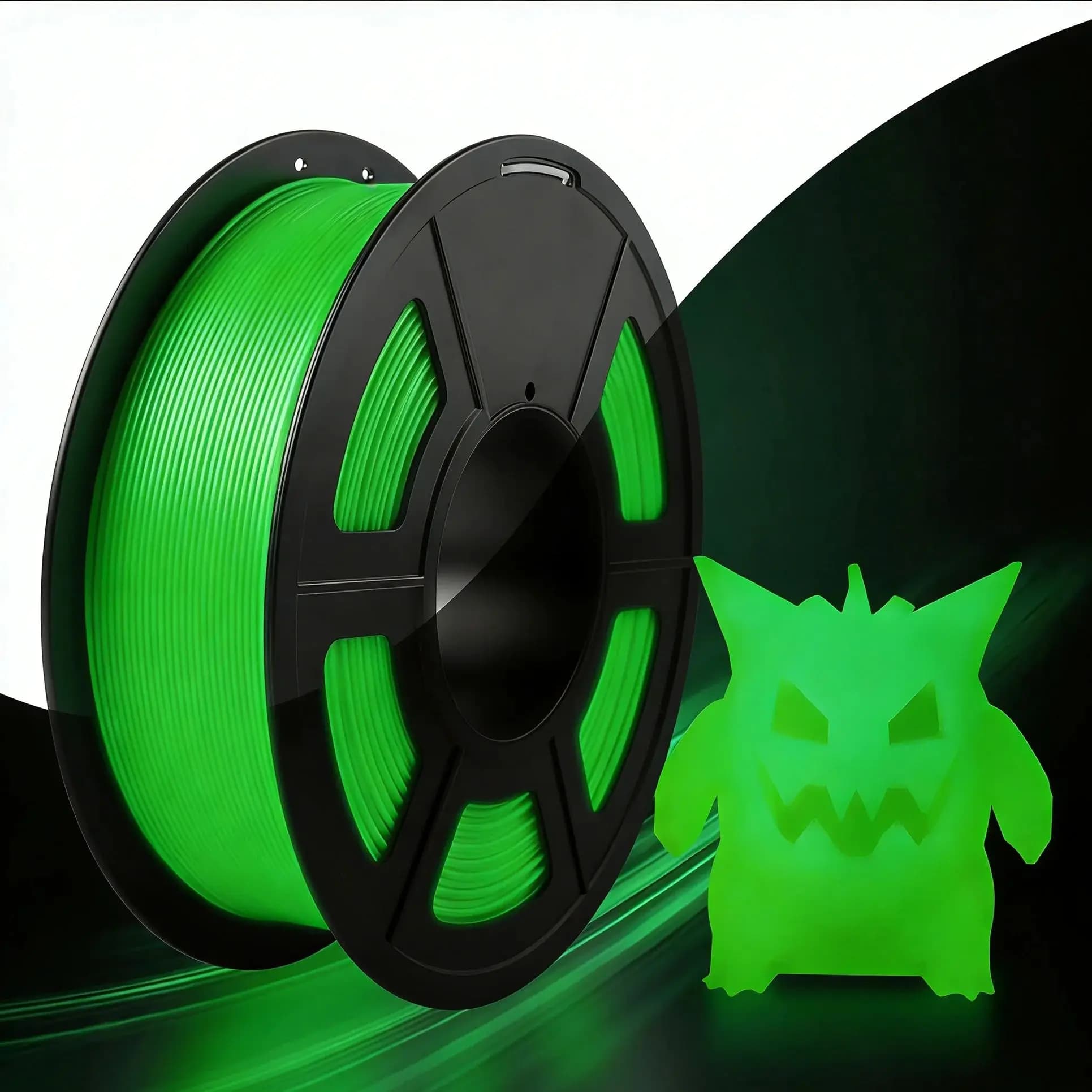 Luminous PLA Filament, PLA Filament for 3D Printer Lighting, Dimensional Accuracy +/- 0.02mm, Bright Green, 250g