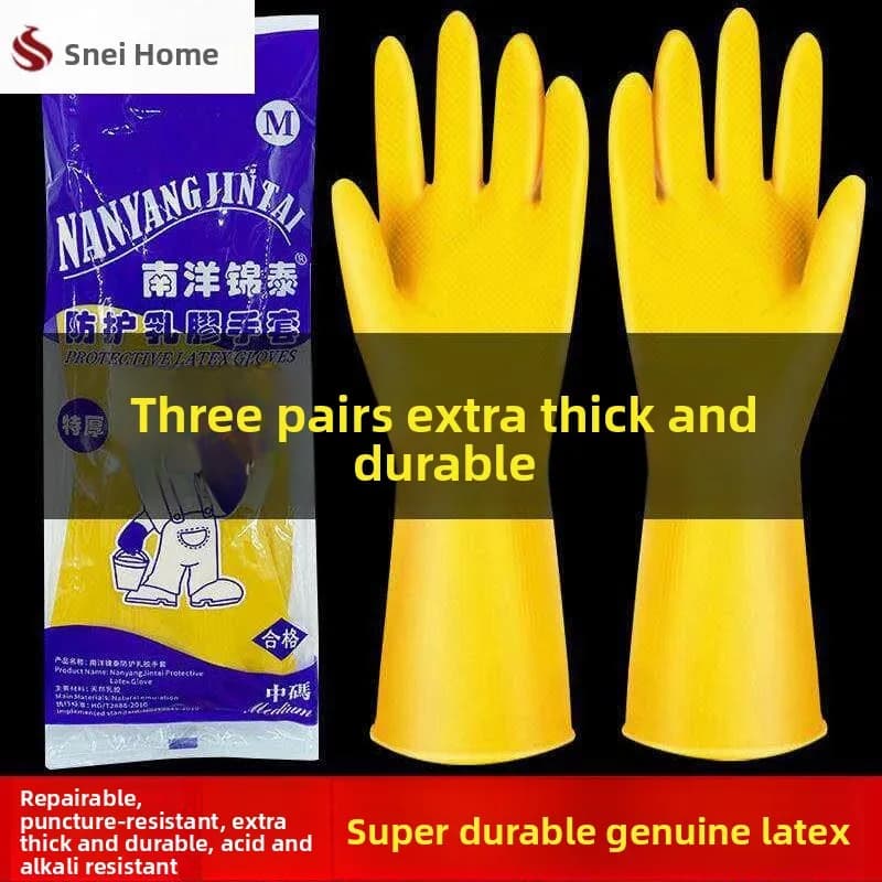 Guanti in Silicone Rinforzati, Guanti in Lattice per Lavori Domestici, Guanti Elastici per Lavare i Piatti, Strumenti per la Pulizia Domestica Impermeabili