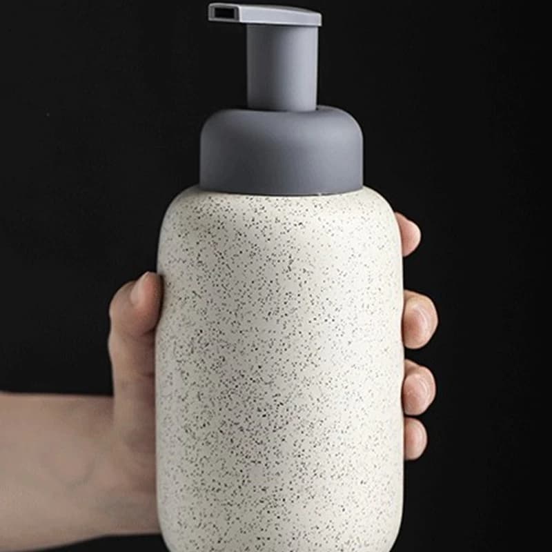Dispenser di mousse in ceramica per bagno/bottiglia di schiuma pressata/distributore di sapone a bolle/bottiglia di gel doccia in porcellana per cucina 360ml