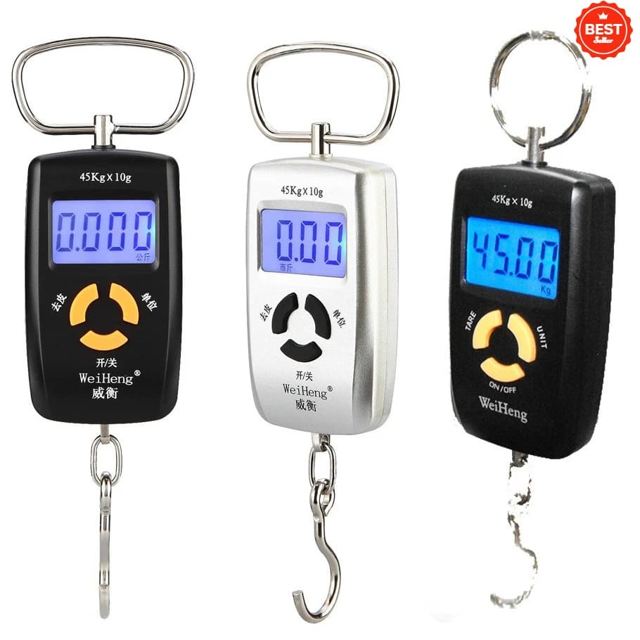 Bilancia elettronica per amo da pesca di marca 45kg 5g Mini bilancia digitale tascabile per bagagli LCD bilancia per peso sospesa Plam Kitchen Steelyard