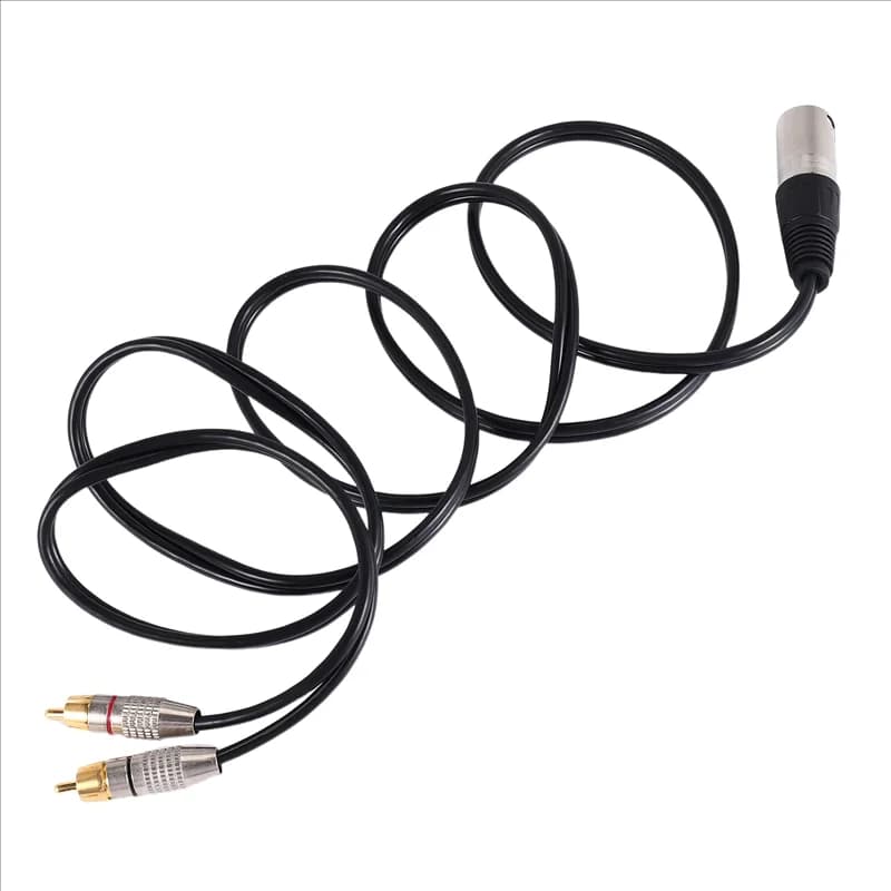 ABAC-1 XLR maschio a 2 RCA maschio connettore cavo audio stereo cavo sdoppiatore a Y per amplificatore console di missaggio microfono (1,5 M)