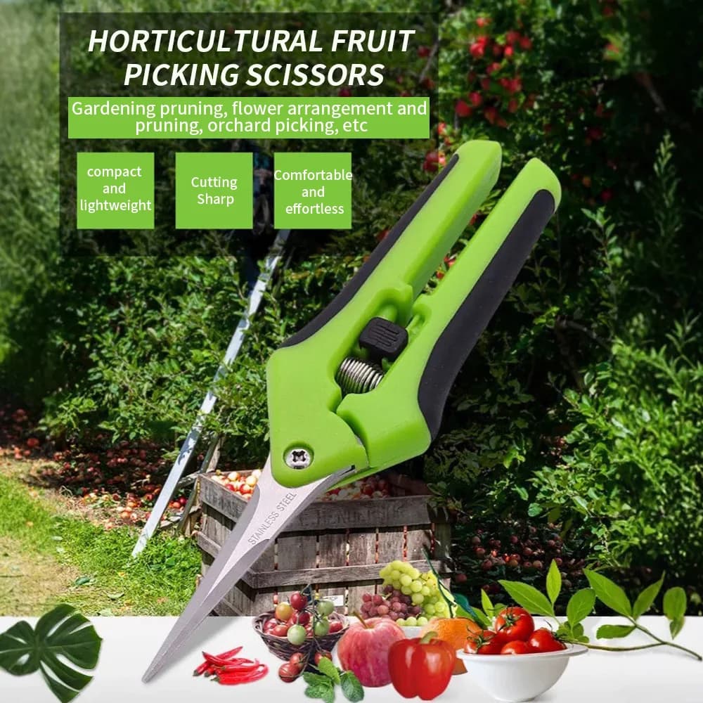 6.5 inch stainless steel gardening scissors Hand pruning shears with straight elbow to cut plants