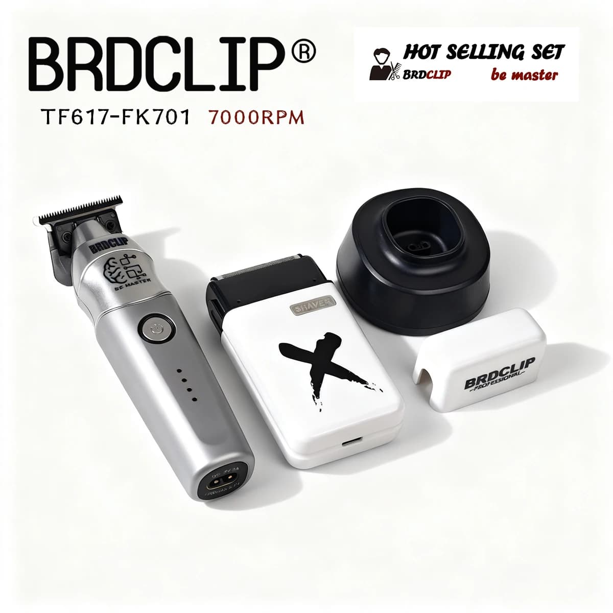 NEW Professional BRDCLIP TF-617 FK701 Motor High 7000RPM Barbear Hair Cutter Trimmer Razor for Men Electric Machine with Base