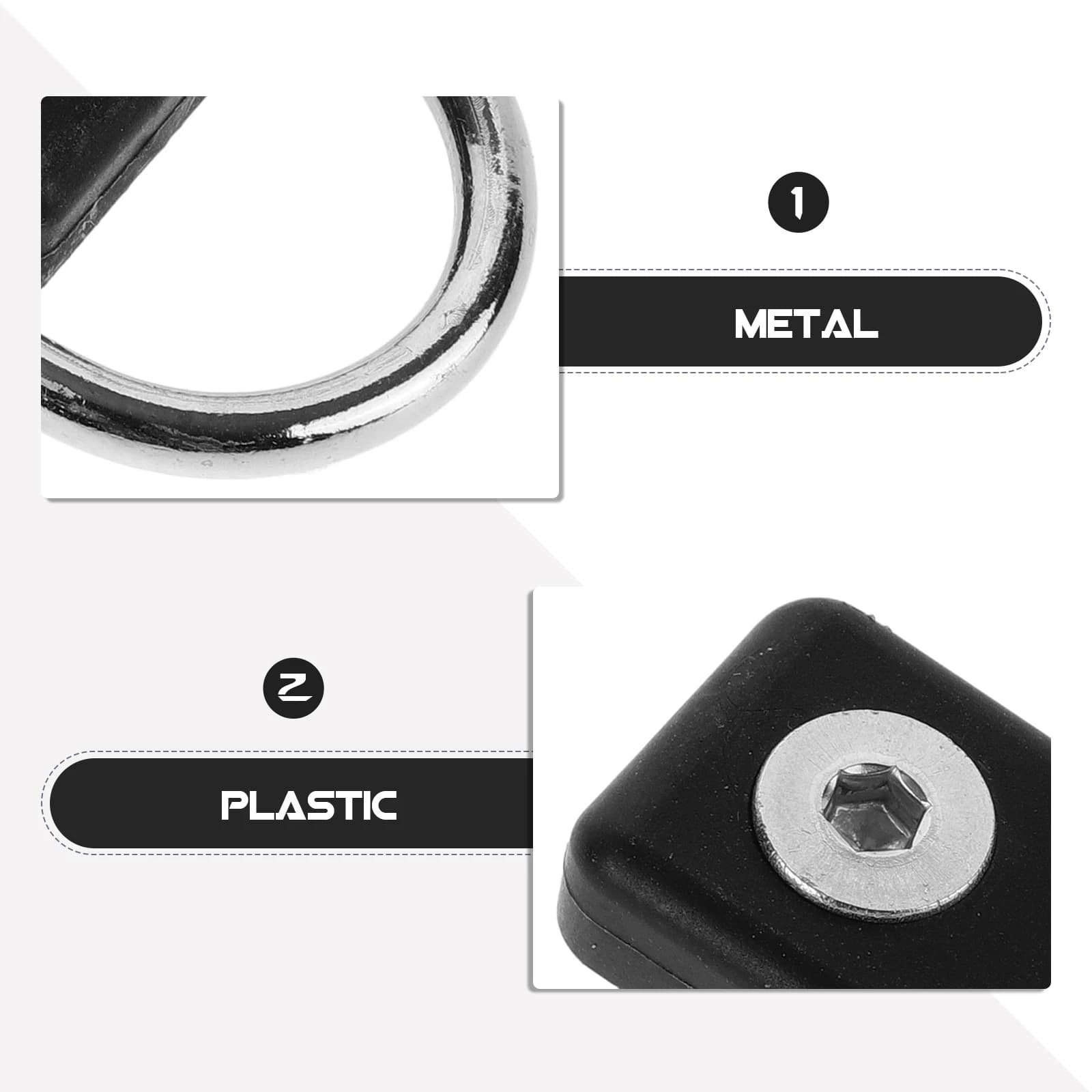 6 pezzi di ricambio per kayak con fibbia a forma di D, resistenti e durevoli per accessori per tavola da surf, canoa, paddle board