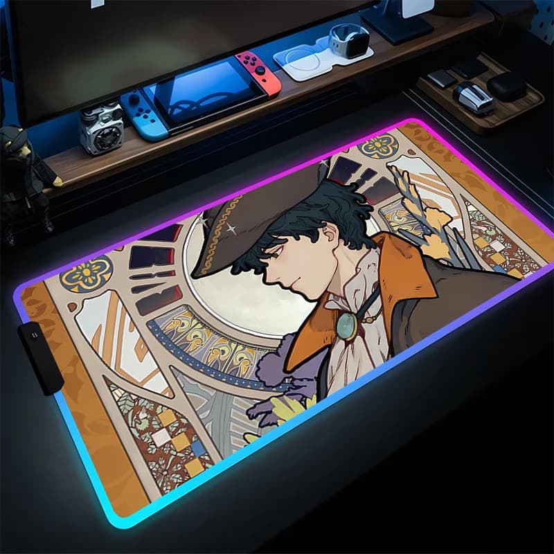 Cool Mouse Pad Gaming RGB Accessori per computer Tastiera Pad LED Laptop Lord of the M-mysteries Tappetini da scrivania estesi Anime Mousepad