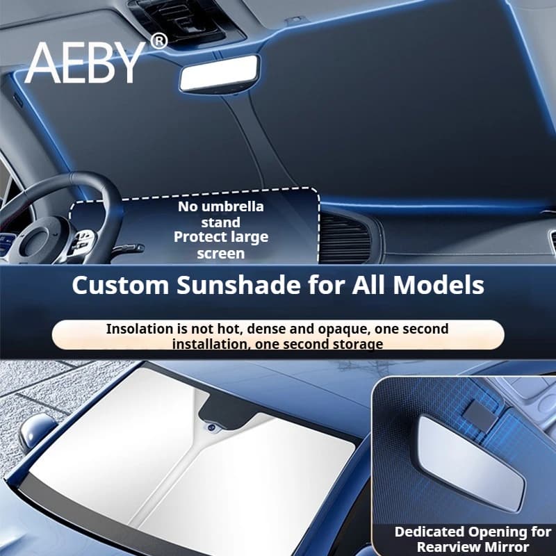 AEBY Per BYD Sealion 7 2024 Parabrezza Parasole Pieghevole, Protezione Parasole per Auto per Cruscotto e Accessori per Volante