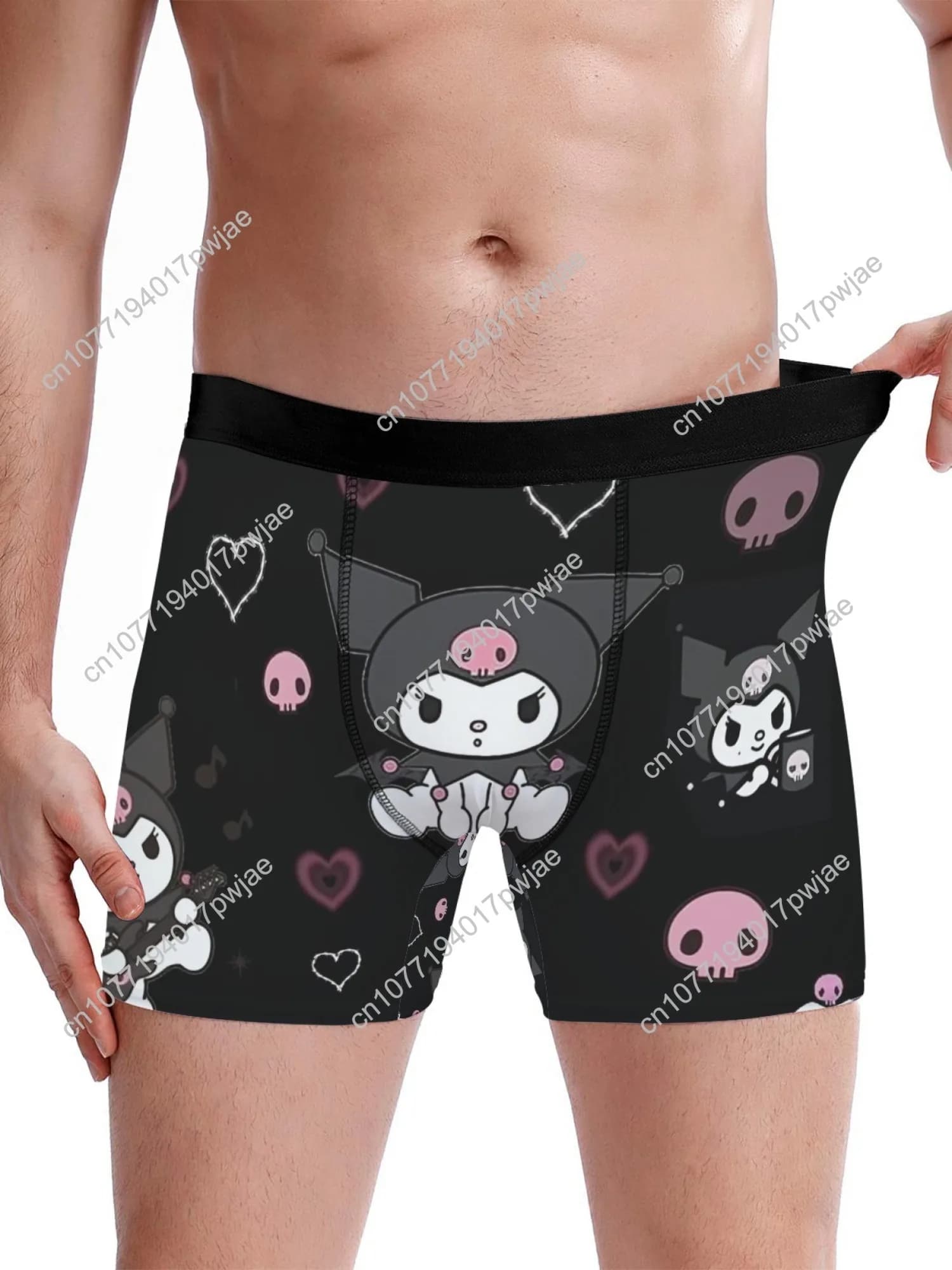 Boxer da uomo con motivo Sanrio Kuromi, boxer da uomo con stampa graffiti alla moda, regalo per fidanzato o marito, Nov