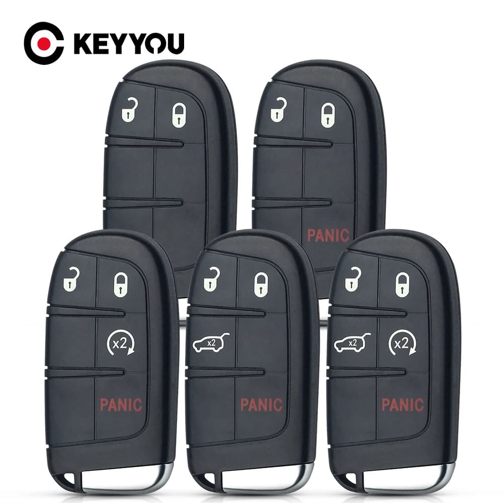 KEYYYOU 2/3/4/5 BT Car Keychain for Chrysler for Jeep Grand Cherokee Dodge Ram 1500 Journey Charger Dart Challenger Durango Fiat