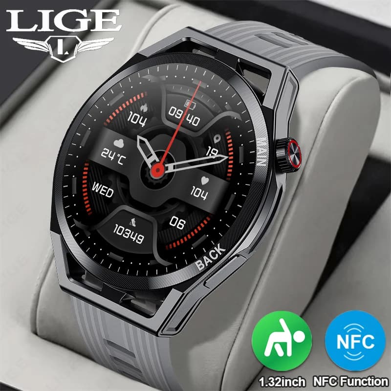 Military Open Air Sport NFC Smart Watch Men's 3ATM Waterproof Heart Rate Bluetooth Fitness Bracelet Voice calls Smartwatch 2025