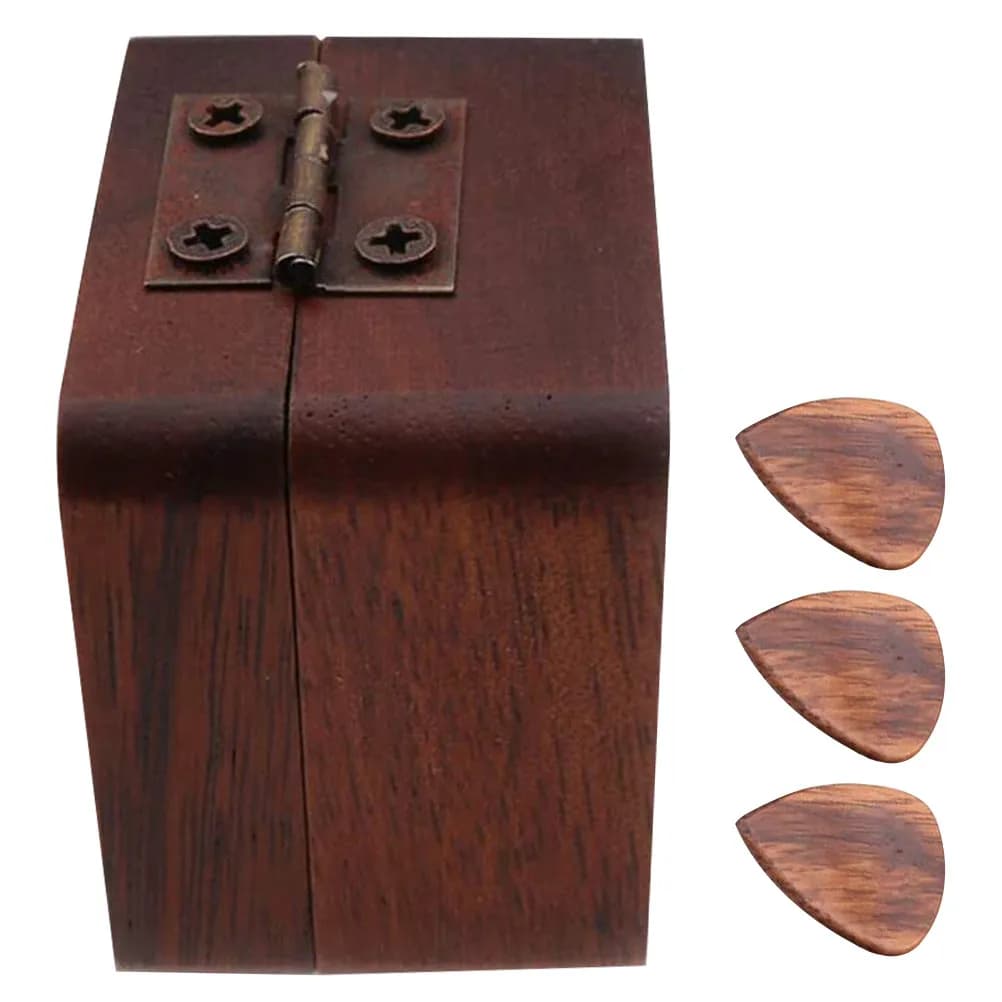 1 Set di Plettri in Legno Naturale Massiccio, Design Ergonomico, Strumento Durevole per Pratica di Chitarra, per Strumenti a Corda Folk