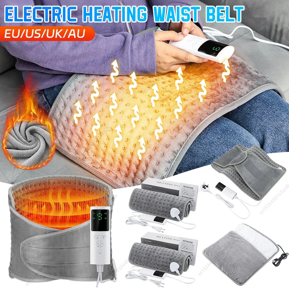 Tappetino riscaldante elettrico per crampi Sollievo dal dolore alla colonna vertebrale del collo posteriore con spegnimento automatico USB 5V Scaldapiedi lavabile Coperta invernale Natale G
