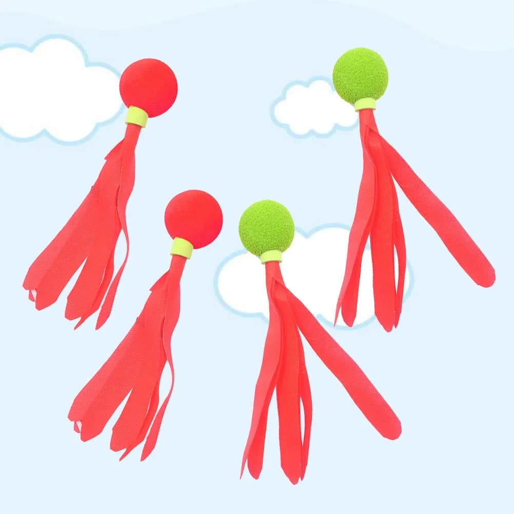 4Pcs Vibrant Bouncy Paddle Balls Jianzi Shuttlecock Alternative for Badminton Table Tennis Beach Play Backyard Games Multiplayer