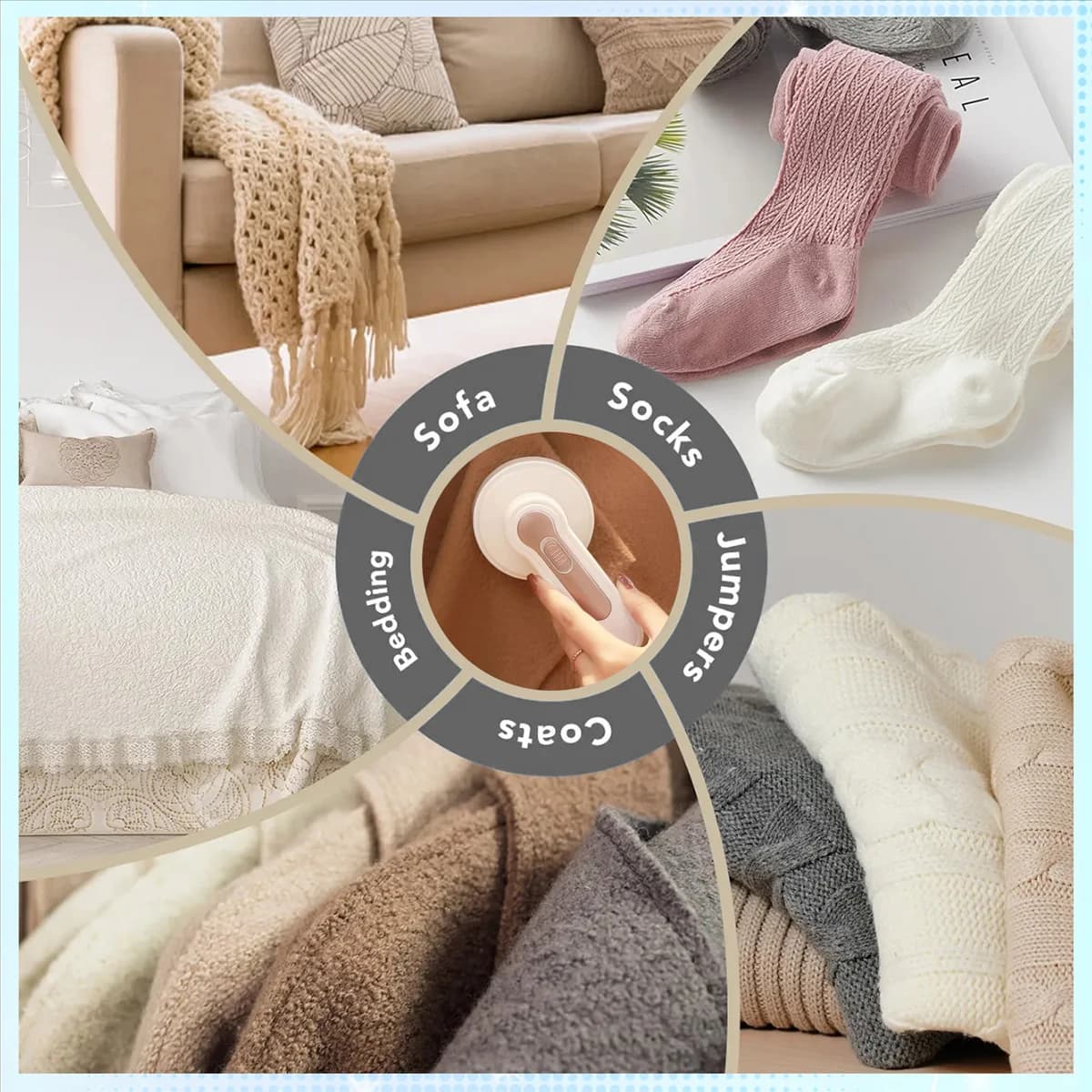 ROSQ Levapelucchi elettrico Rasoi Fuzz ricaricabili senza fili Vestiti Maglione Tessuto Rasoio Pillola Remover Pellet di pelucchi