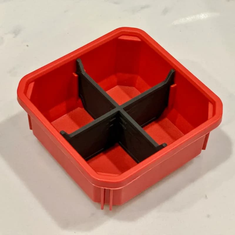4-Compartment Cross Divider Compatible for Milwaukee Packout Slim Bin Tool Box Organizer Accessory Home Accessories