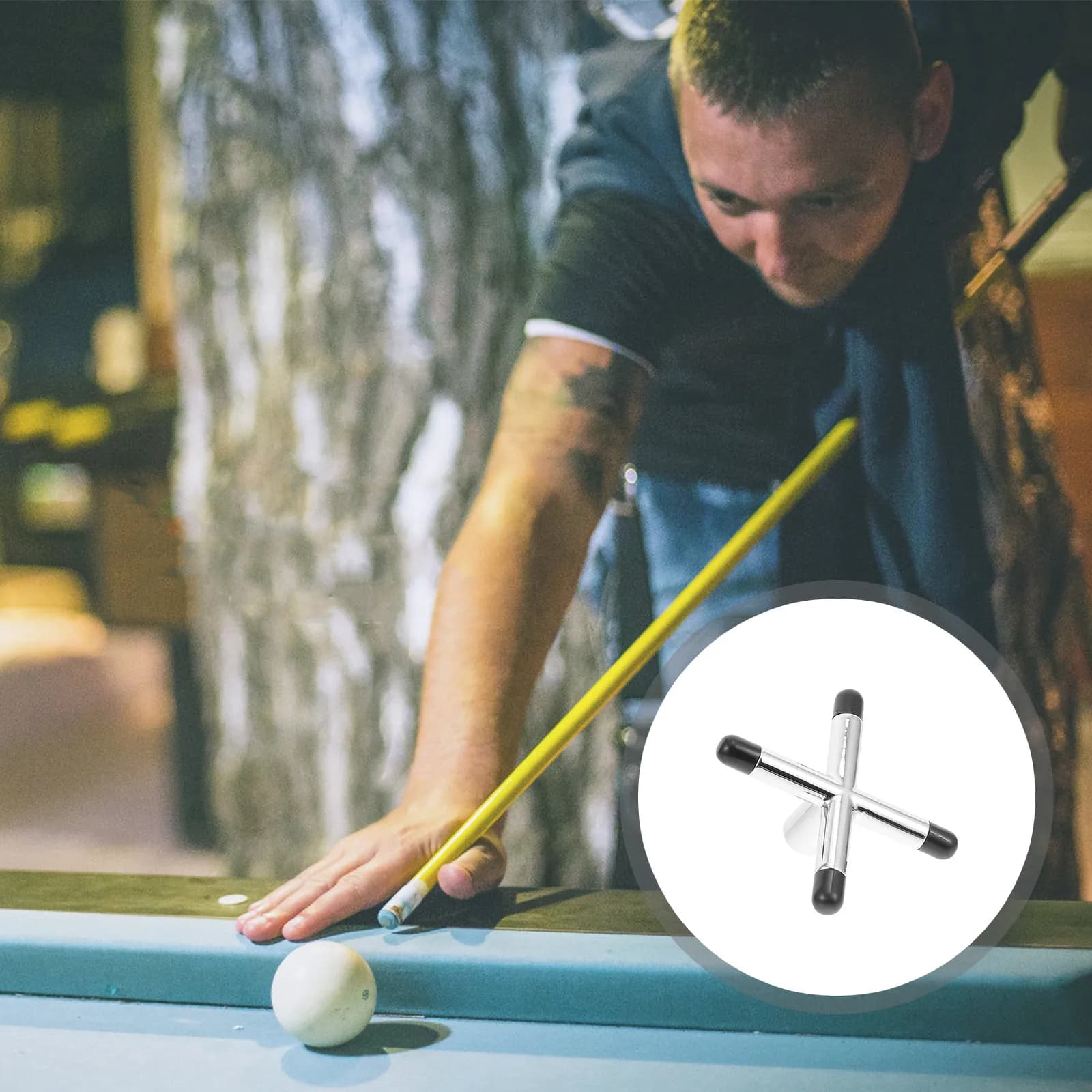 Pool Bridge Cross Snooker Cue Rest Metal Frame Pole Stable Billiards Pool Accessory Cue Bridge Frame Pole for Snooker