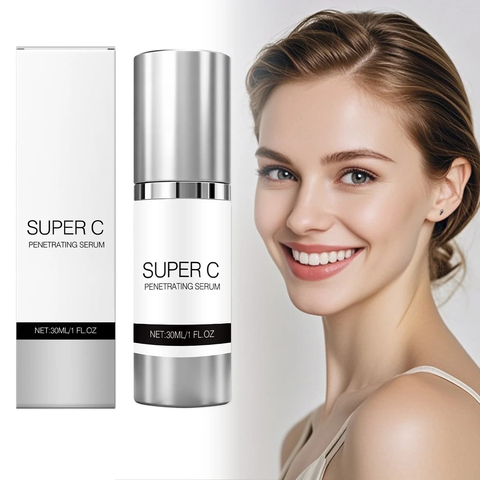 Vitamin C Facial Serum, Mild Nourishing Hydrating Moisturizing Essence, Silky Soft Gentle Comfort Daily Skin Care Serum