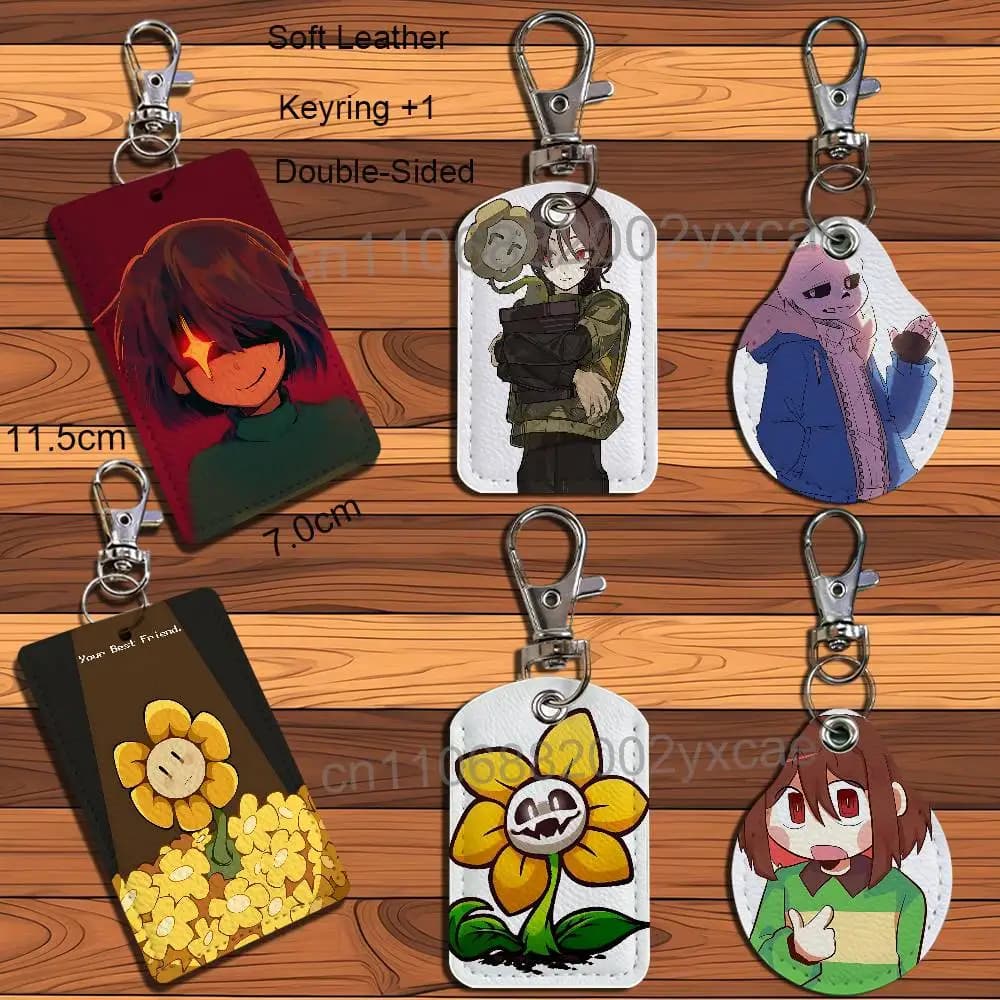 Portachiavi Chara Undertale Sans dal design raffinato e fluido, adatto per carte di credito, carte di trasporto, porta badge e porta carte di credito.