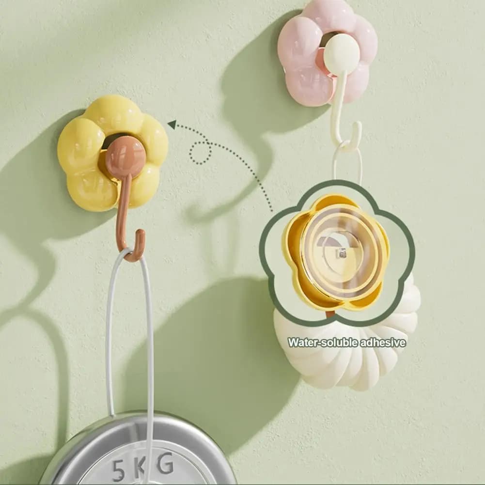 Gancio a ventosa ad alta tenuta senza foratura, design a petalo luminoso, impermeabile e lavabile per bagno, cucina e superfici umide