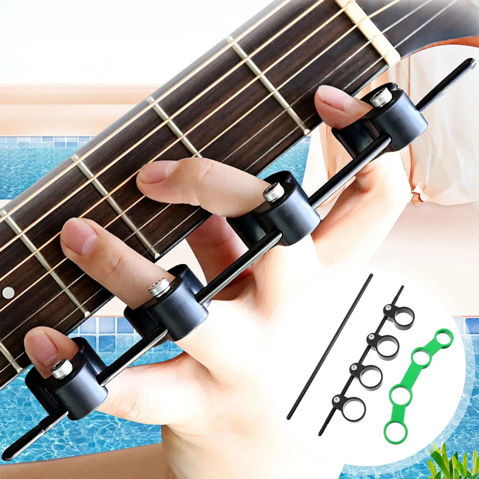 2Pcs Finger Expander for Guitar Beginners Plastic Finger Trainer to Improve Spreading Gesture Fast Results Ukulele Piano Bass