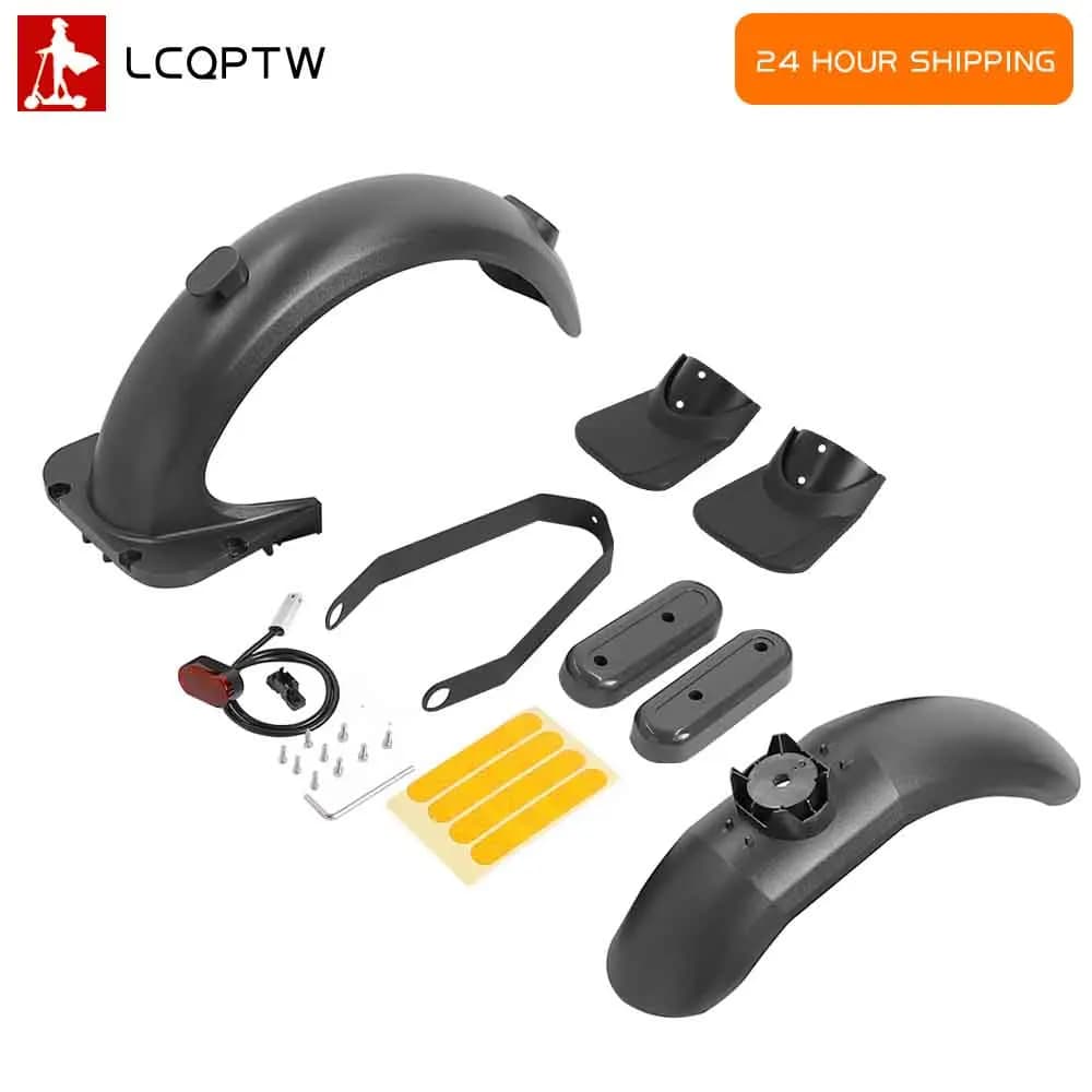 Kit parafango anteriore posteriore per scooter elettrico Ninebot Max G30 con staffa parafango Fanale posteriore a LED Parte di copertura decorativa posteriore
