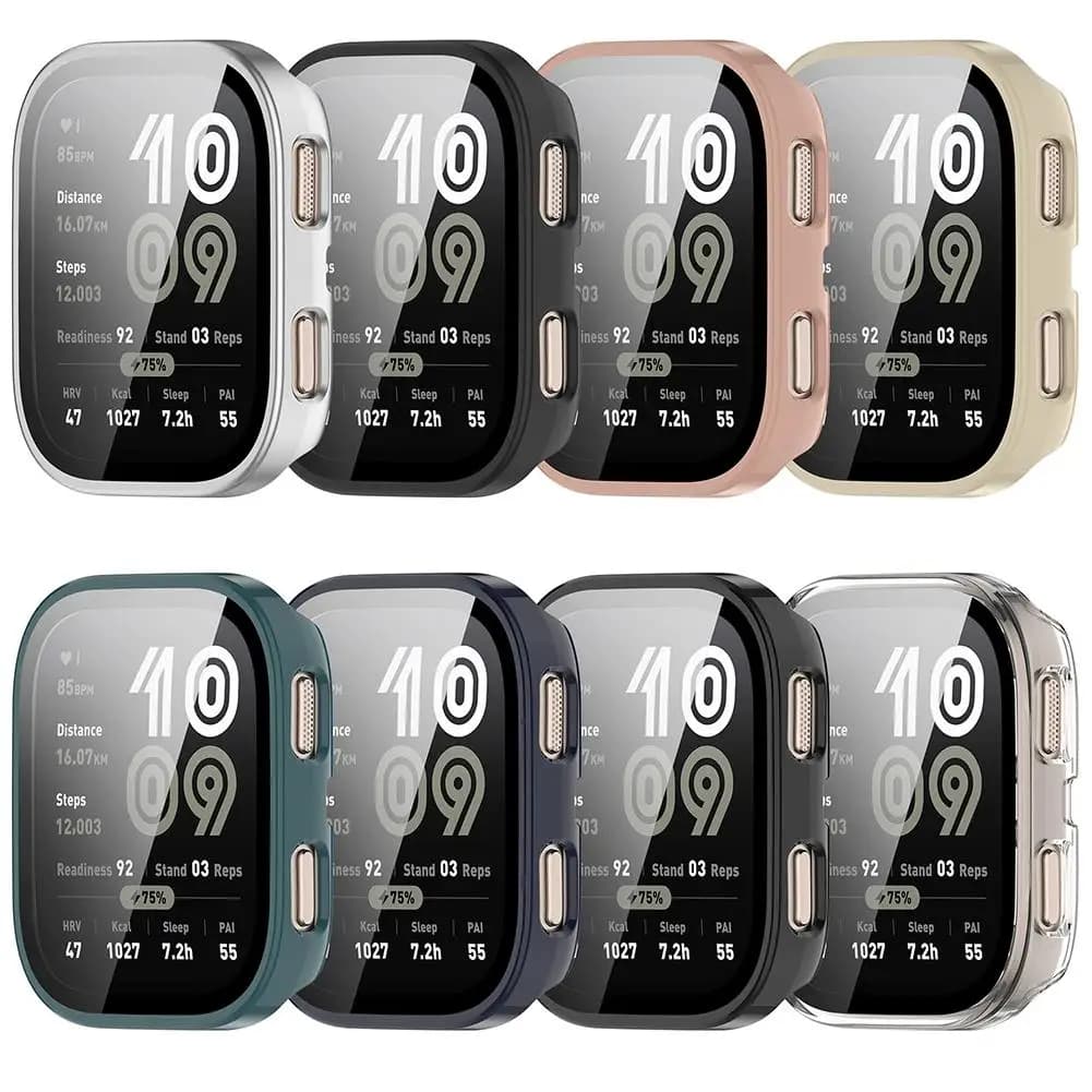 Vetro + Custodia per Amazfit Bip 6 Proteggi schermo in vetro temperato e paraurti protettivo per PC rigido per accessori Amazfit Bip6 S0U7