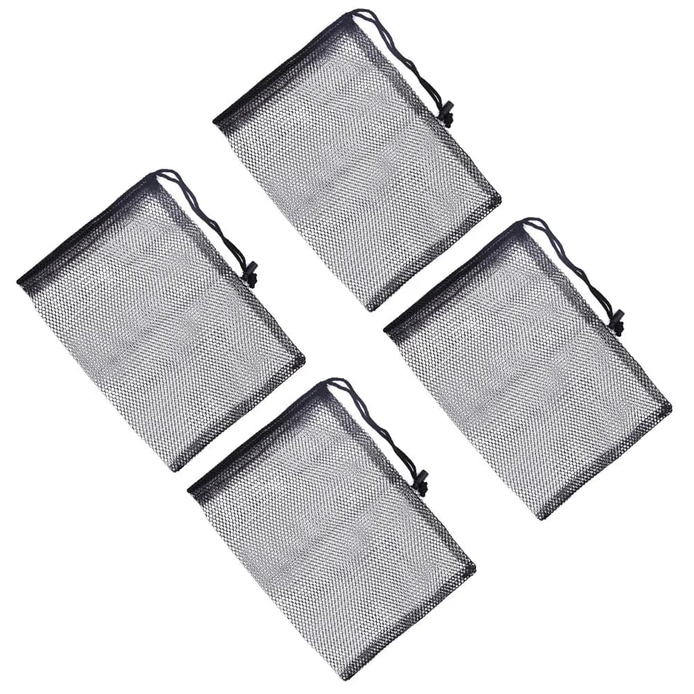Borsa a rete per palline da golf da 4 pezzi, in nylon resistente, con coulisse di facile accesso, custodia portatile per palline, ideale per allenamenti e partite in movimento