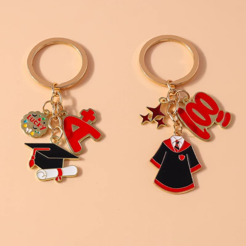 New Academic Dress Keychain Mortarboard key Rings Pendants for Key Holder Handbag Decor DIY Graduation Ceremony Jewelry Gifts
