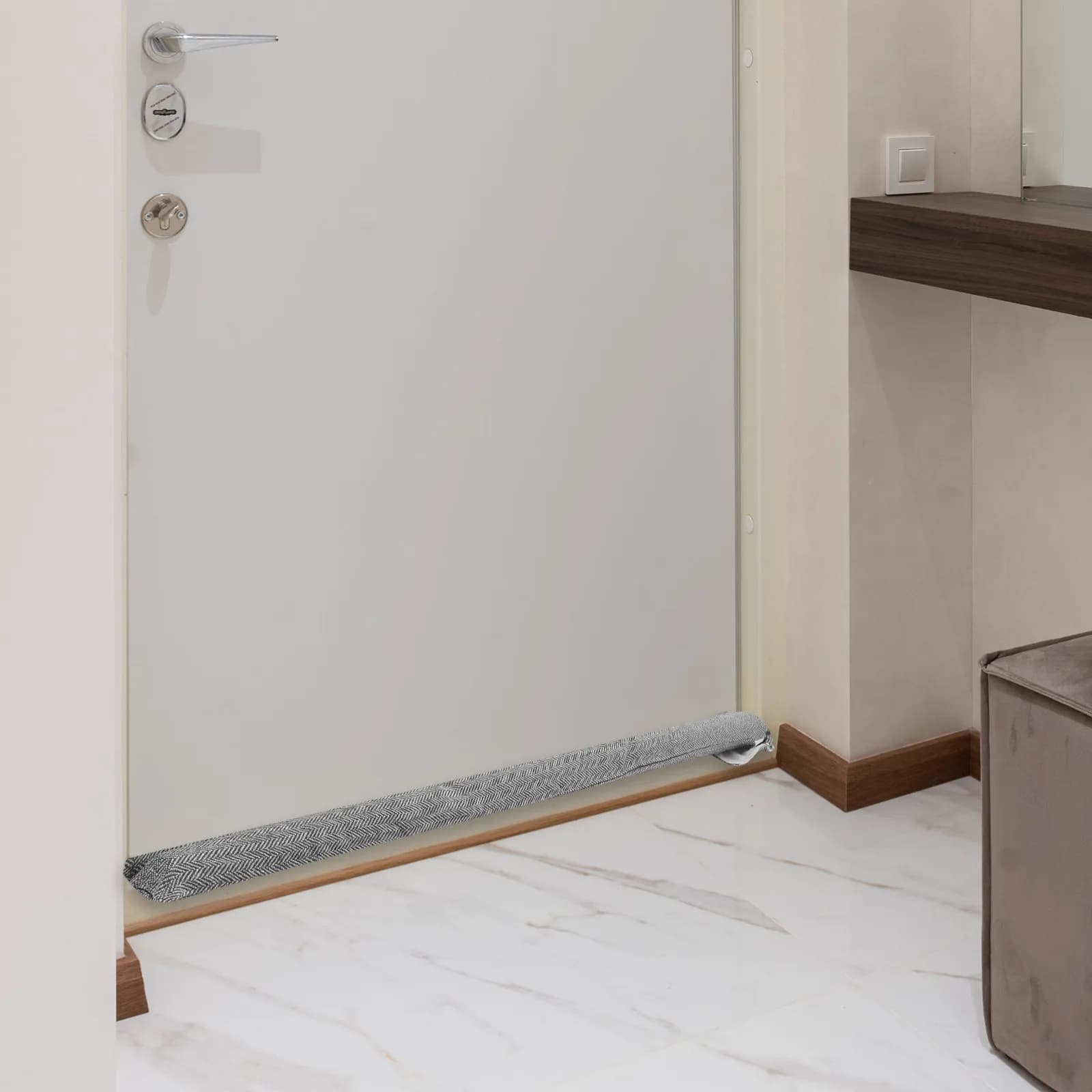Set Blocca Porta in Tessuto Oxford e Spugna, Multifunzionale, Insonorizzante, Antivento, Ferma-Coriandoli per Camera da Letto, Blocco Rumore e Polvere