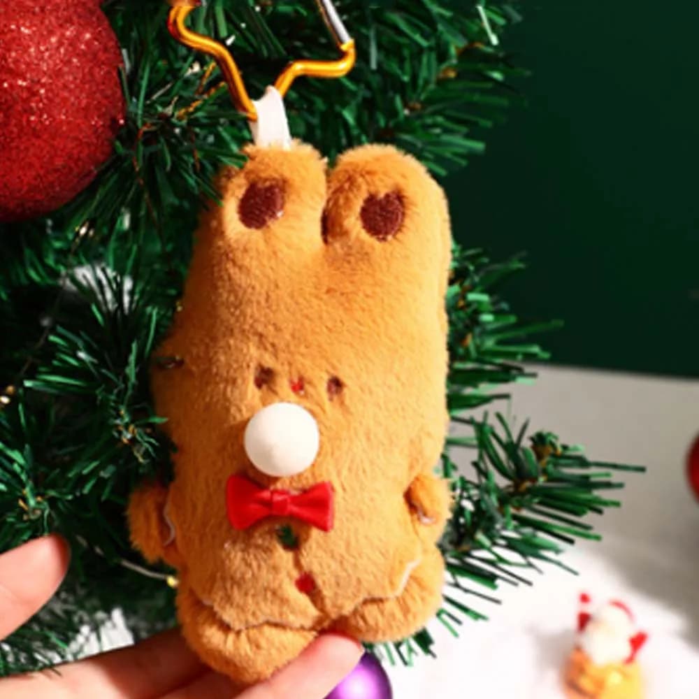 Nice Christmas Keychain Soft Cartoon Christmas Tree Sputing Bubble Doll Hat Keychain Cotton Snowman PP