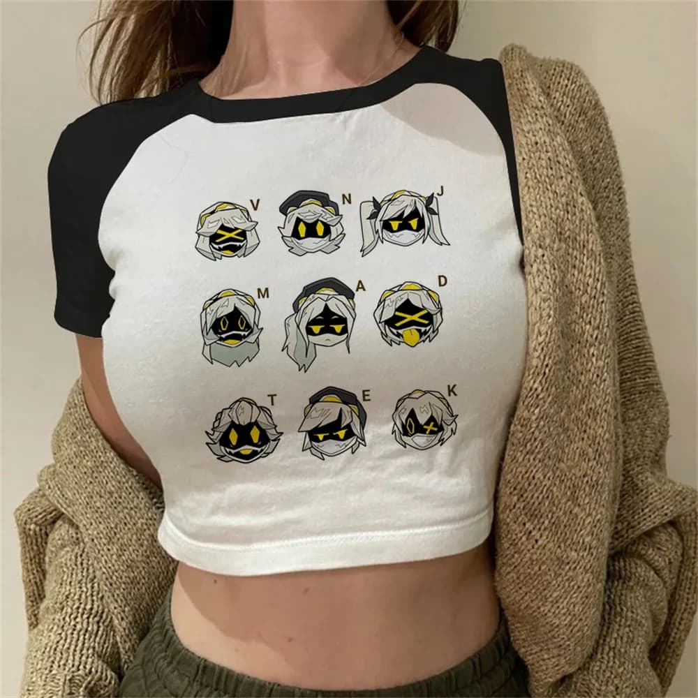 Murder Drones women 80s Gothic University harajuku 2000s Y2k t shirt Colorful Gothic Pop Culture korean clothes Punk Digital