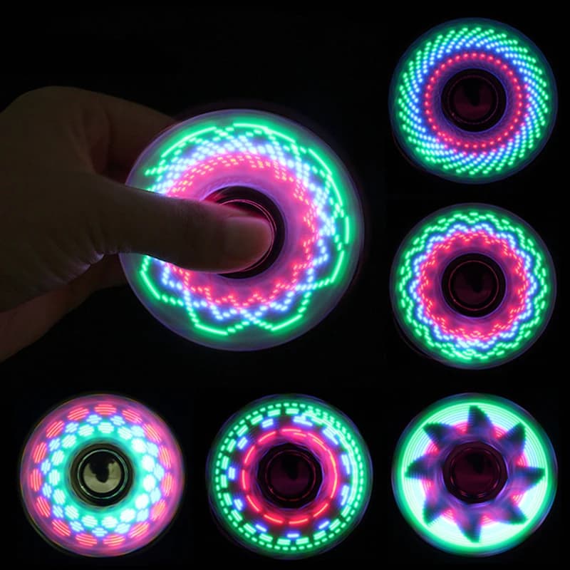6 colori creativi LED luce luminosa Fidget Spinner cambia mano Spinner Golw nel buio giocattoli antistress per bambini
