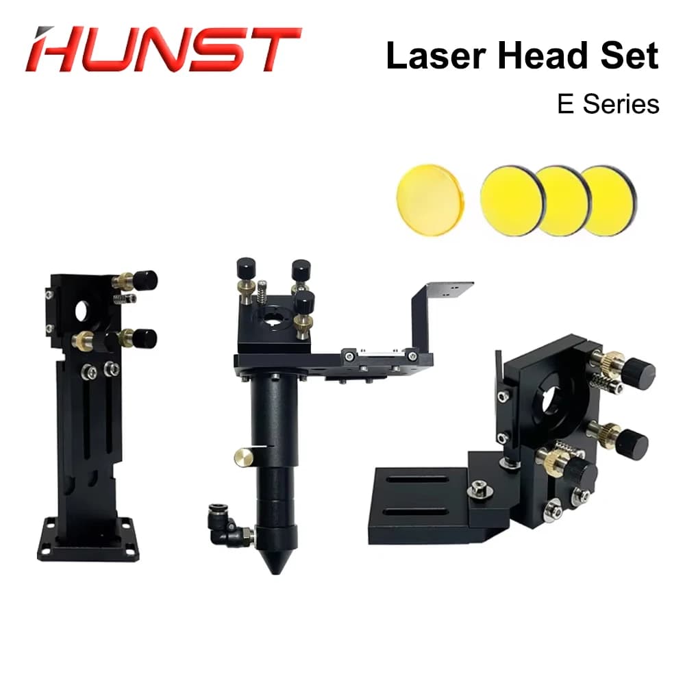 Kit Testa Laser CO2 Serie E HUNST Nera con Staffa Riflettente per Installazione su Macchine per Taglio e Incisione Laser