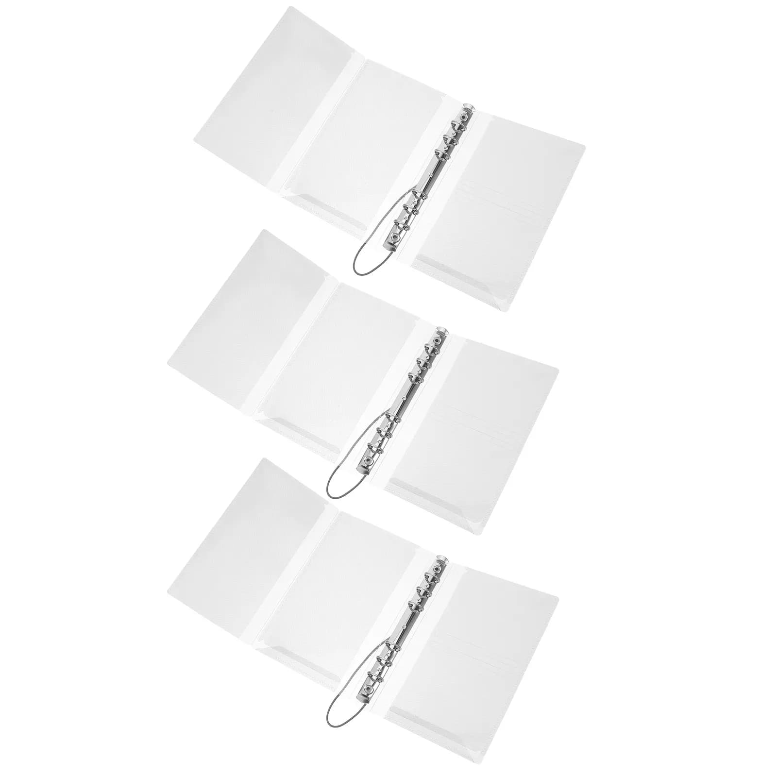 Set di 3 Copertine Trasparenti per Quaderni A6 con Elastico, Anelli Rotondi, Organizer, Planner, Diario per Budget, Cartella Ricaricabile