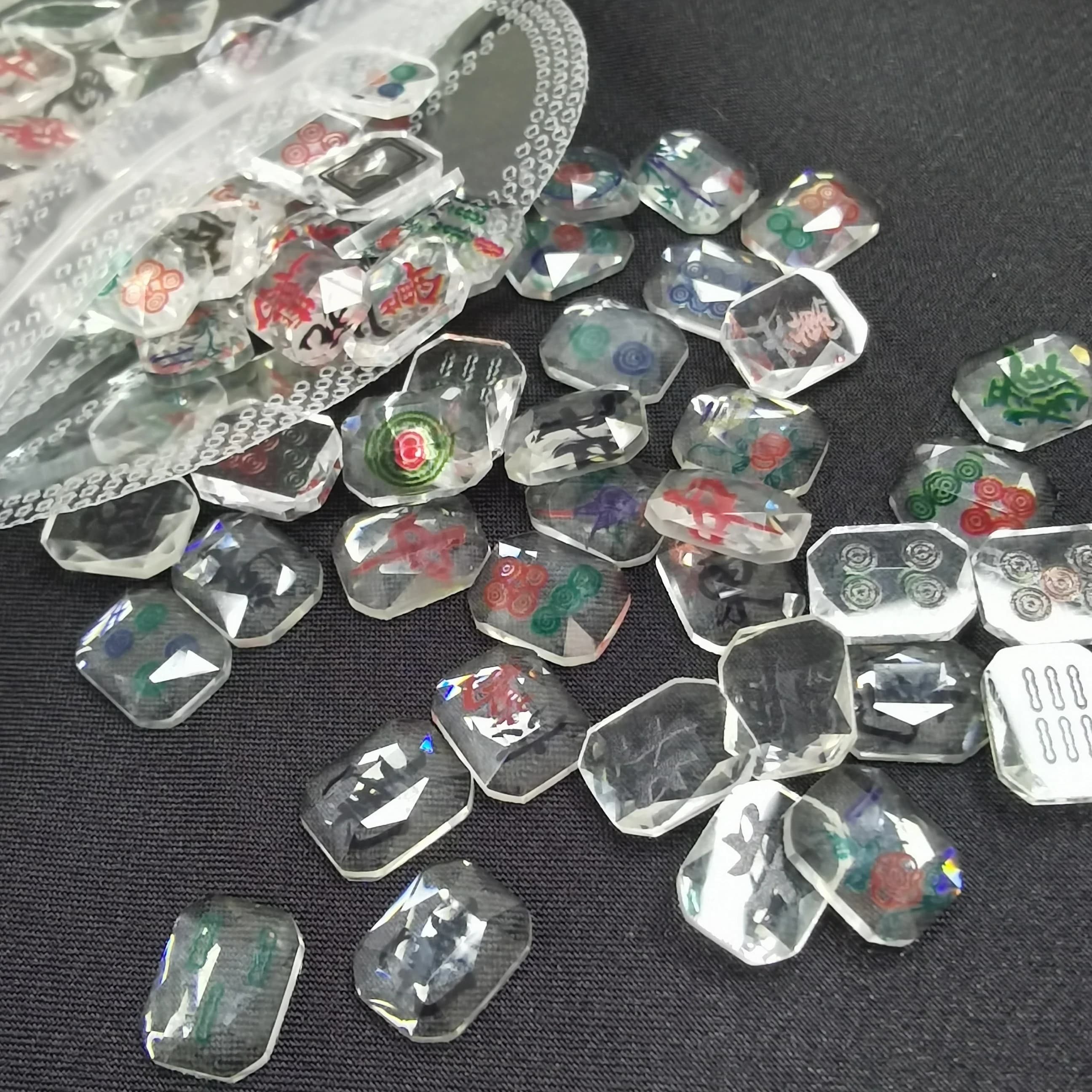 20 pz/borsa Mahjong Nail Decoration Charms parti di piastrelle Mahjong cinesi per unghie acriliche accessori per Manicure fai da te Y2K Design