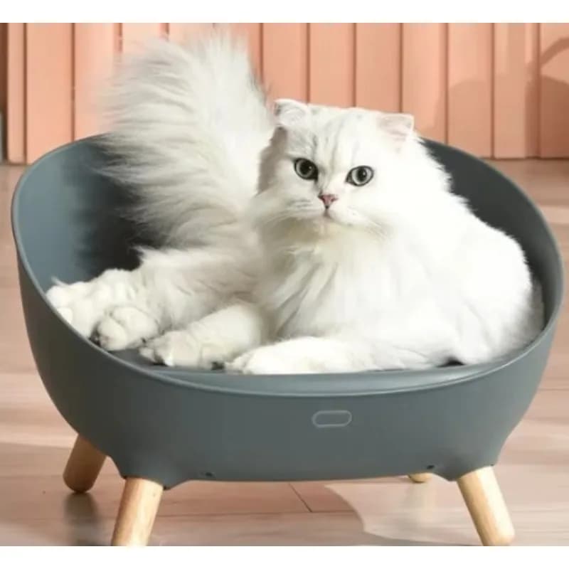 Cuccia Elettrica Intelligente Controllata da App, Design Silenzioso con Funzioni di Riscaldamento e Raffreddamento Automatici, Letto in Plastica con Motivo Animale per Gatti e Cani