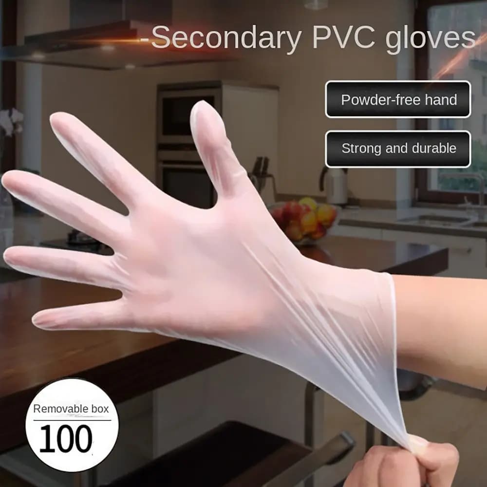 100 pz S/M/L/XL guanti usa e getta sicurezza sul lavoro acido guanti trasparenti per la pulizia TPE addensato guanti senza lattice per uso alimentare