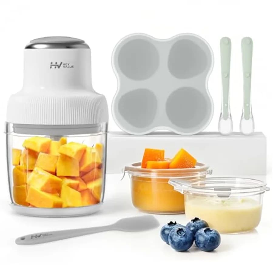 Children's Cooking Robot 13-in-1, Newborn Food Processor Set, Fruit Blender, Vegetable and Meat with Silicone Freezer Tray