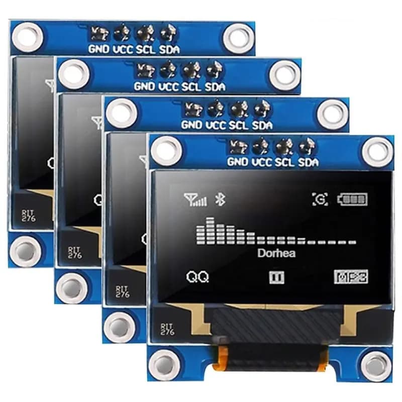 A37T-4Pcs OLED Display Module from 0.66 inch SSD1306 128X64 I2C IIC Autoluminescent White Screen Card for Arduino Raspberry Pi