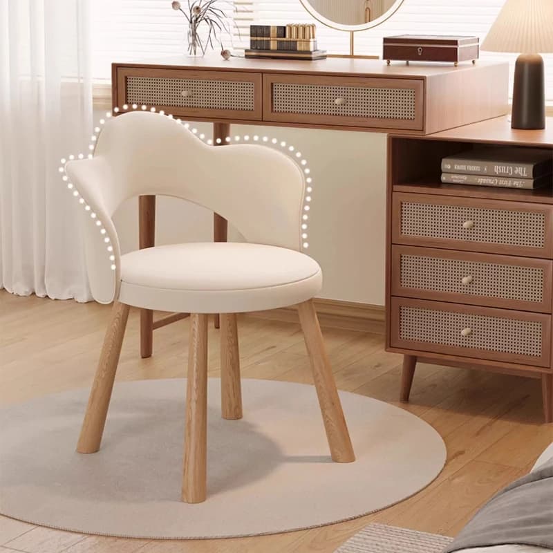 Salone di bellezza minimalista, Nail Art, Schienale, Camera da letto principale, Sedia per il trucco, Sedia da toeletta, Camera da letto in stile cremoso, Lusso leggero