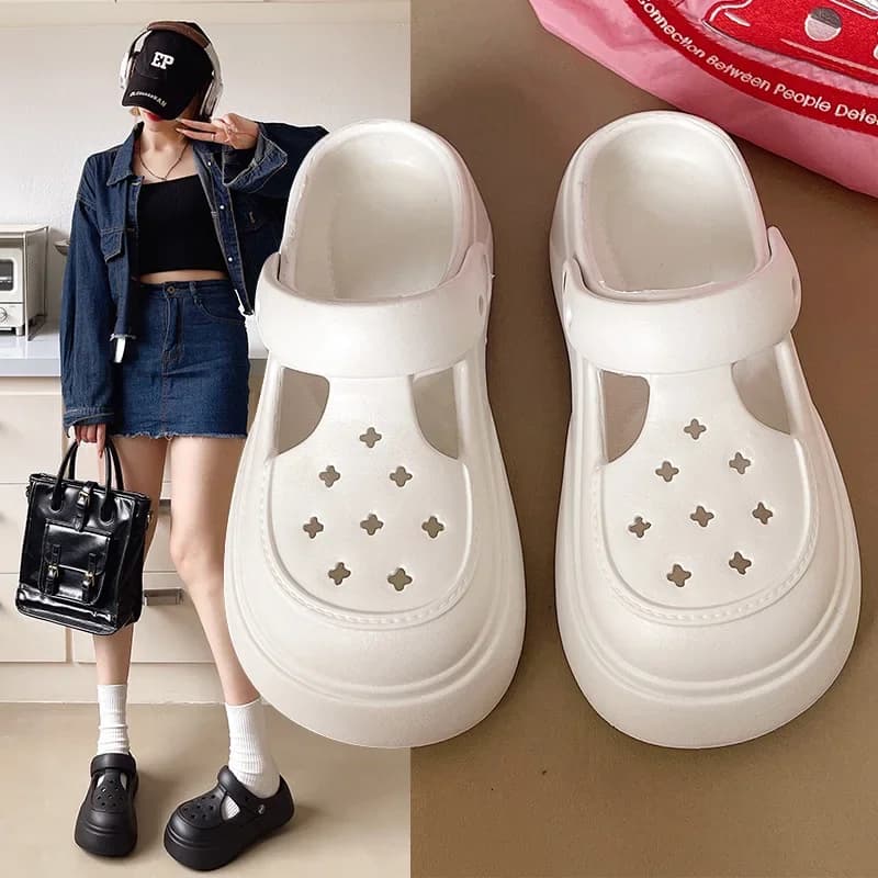 Women's Casual EVA Platform Slippers for Home, Elegant Shoes Signed, For Girls, Popular Fashion, Summer Sandals, Women's Apartments, Home Shoes