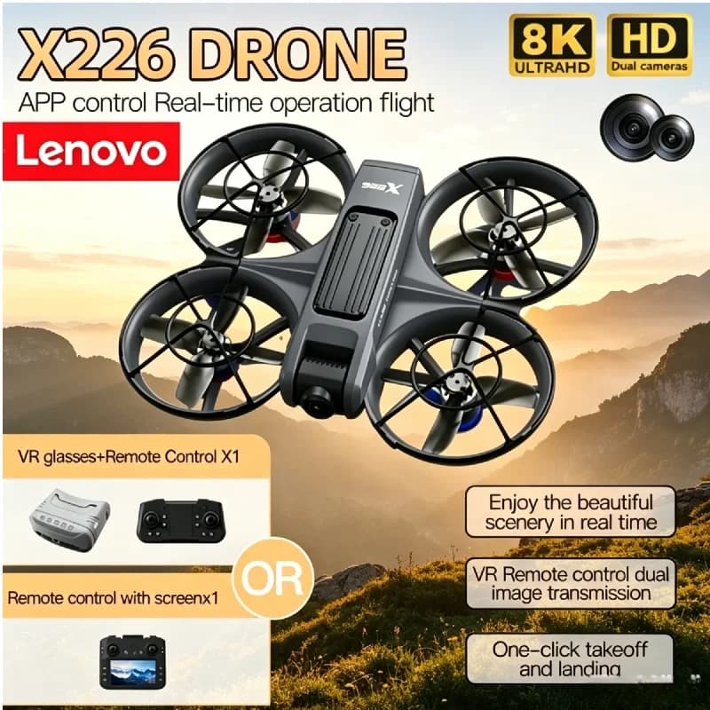 Lenovo X226/X226VR Drone Toys Gift for Kids 8K 4K Professional Remote Control Helicopter Plane RC Drone With Screen Quadcopter