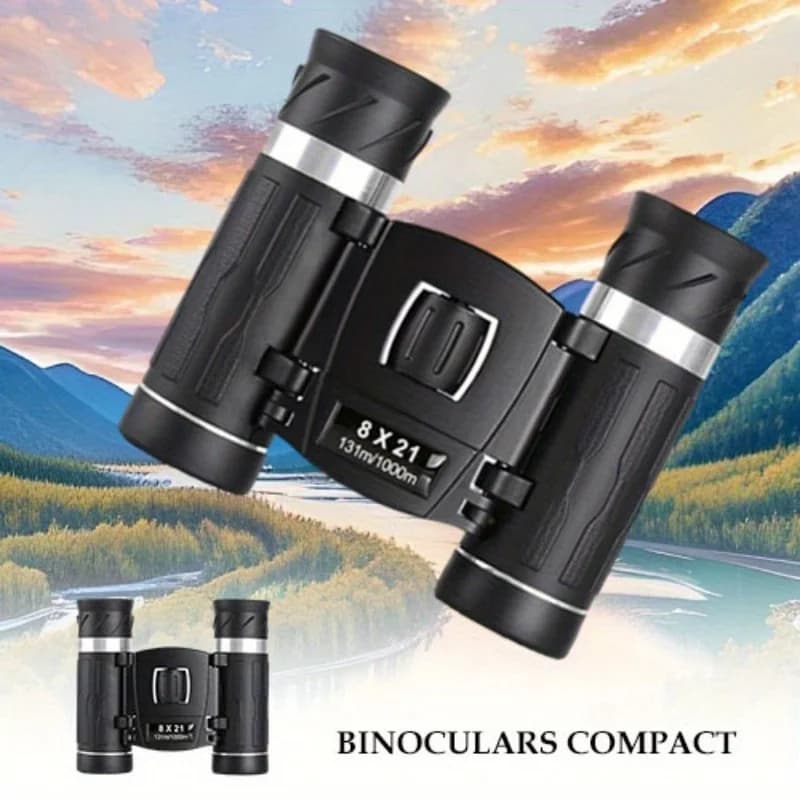 Binocolo Telescopico HD 8X21 Impermeabile IPX4 con Prisma BAK4 e Rivestimento FMC, Pieghevole e Portatile per l'Osservazione di Paesaggi Esterni, Campeggio e Caccia