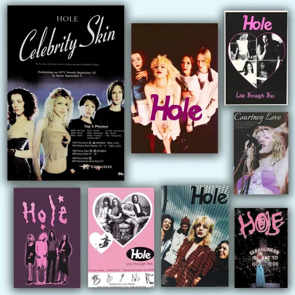 Alternative Rock Band H-Hole Classic Poster Aesthetic HD PVC Wall Art - Impermeabile e resistente all'usura per casa, hotel, bar