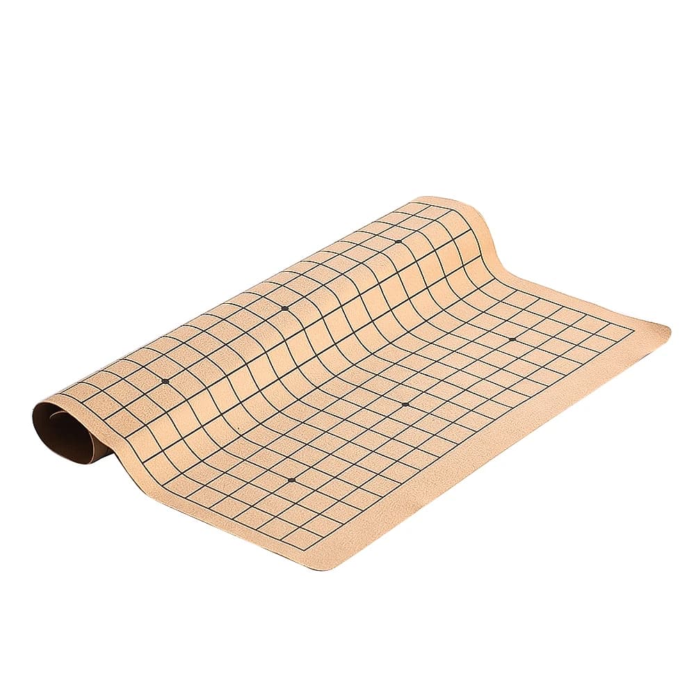 Go Board Pieghevole Portatile in Pelle, Tavola Standard Internazionale Monofacciale a 19 Linee 44x49cm per Giochi a Due Giocatori