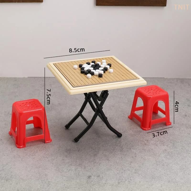 1 Set di Mini Giocattoli Gomoku per Casa delle Bambole, Modello in Miniatura di Scacchi Volanti, Accessori per Casa delle Bambole, Decorazione da Scrivania