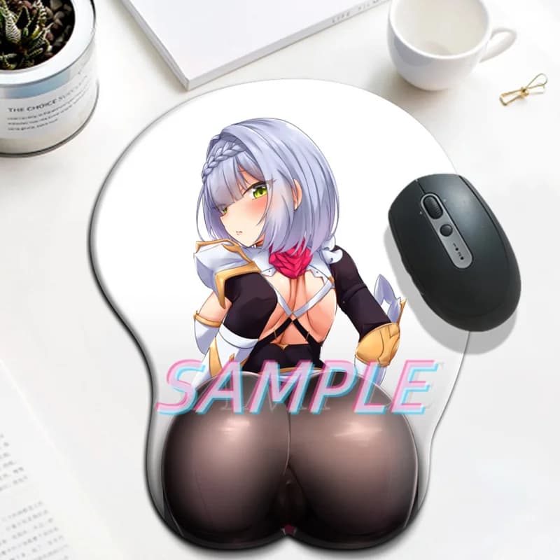 Genshin Impact Ass Mousepad con poggiapolsi 3D Big Butt sexy Anime Kawaii Desk Pad Mona Gaming Mouse Pad