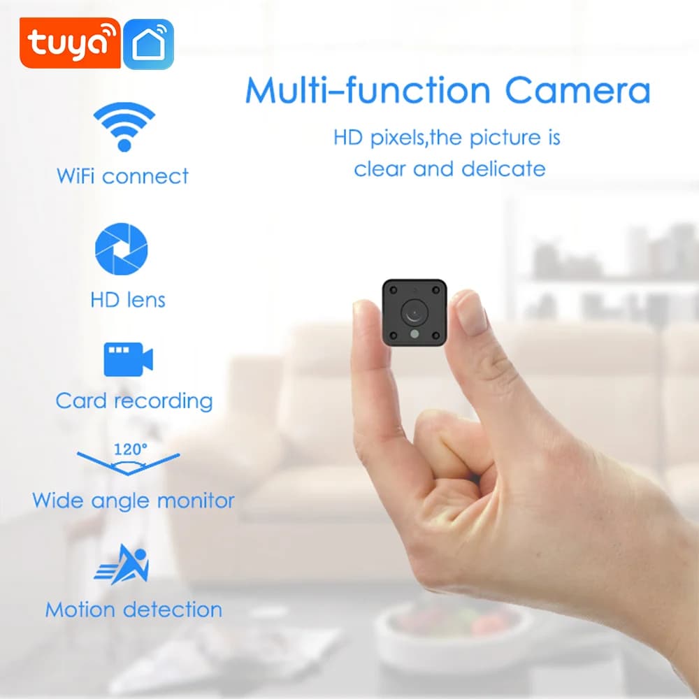 Tuya 3MP HD WiFi Mini telecamera Videoregistratore wireless Telecamera di protezione di sicurezza Telecamera di monitoraggio domestico intelligente per neonati e animali domestici