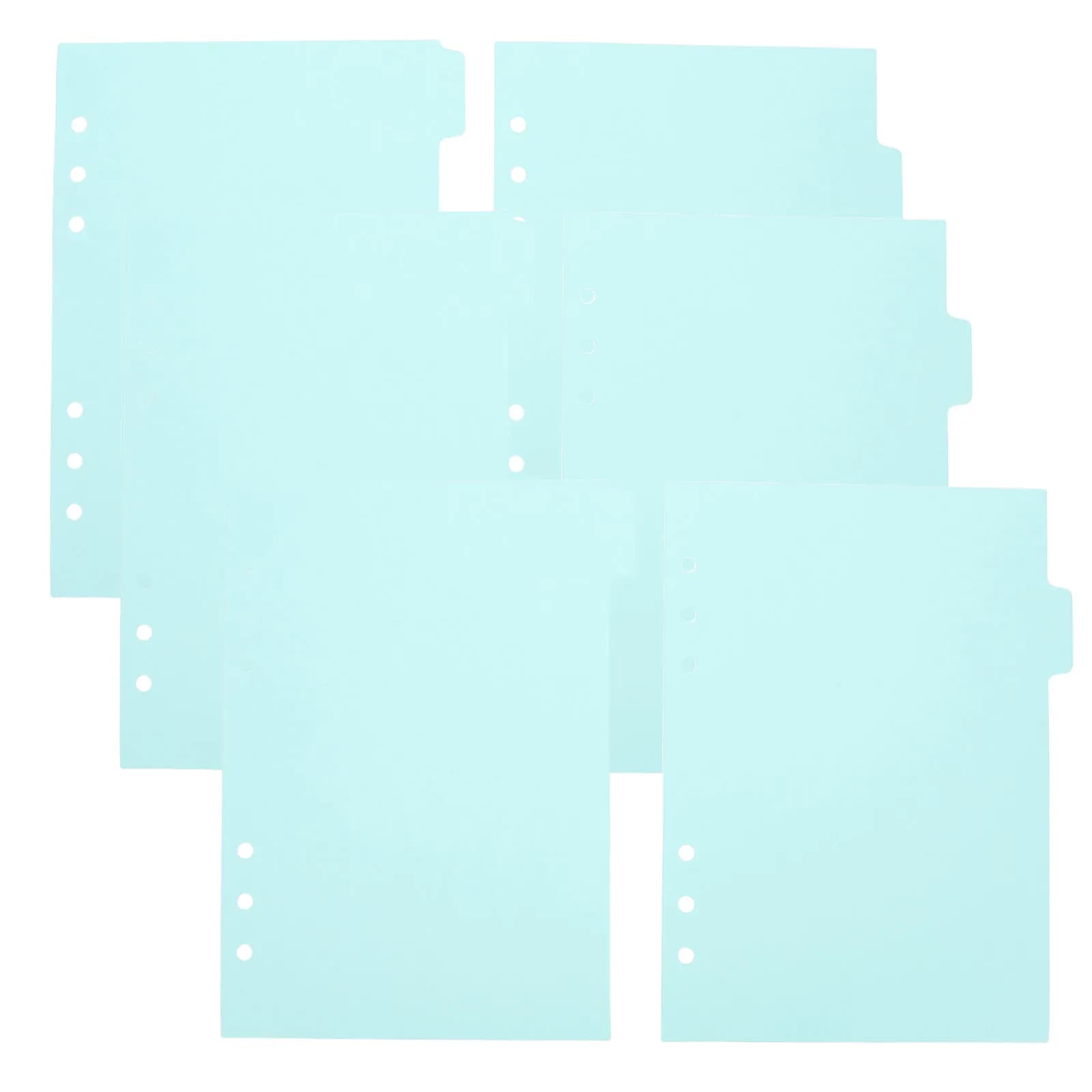 6Pcs Index Dividers Plastic Binder Inserts 6 Holes File Separators Tabs for Notebook Planner Study Work Index Card Dividers