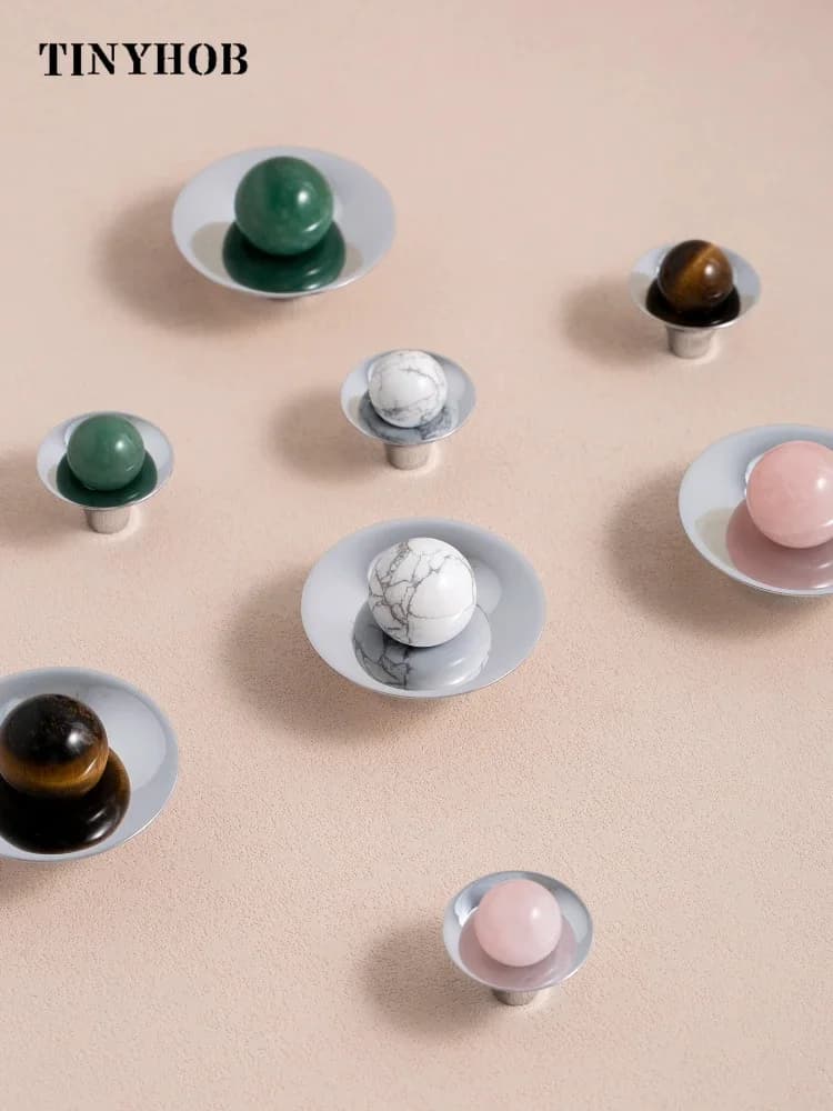 Tinyhob Natural Stone Kitchen Cabinet Furniture Cabinet Handle Small Dresser Drawer Pulls Cupboard Pull Pink Shoe Cabinets